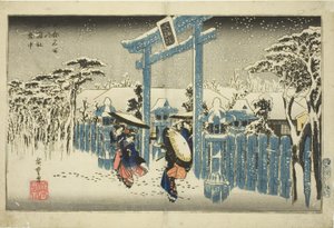 Der Gion-Schrein im Schnee (Gionsha setchu), aus der Serie "Berühmte Orte in Kyoto (Kyoto meisho no uchi)"