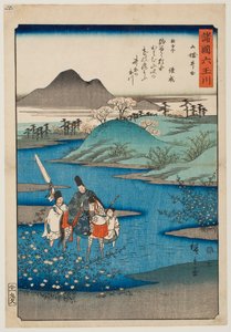 Der Juwelenfluss Ide in der Provinz Yamashiro, aus der Serie „Sechs Juwelenflüsse in verschiedenen Provinzen“ von Utagawa Hiroshige