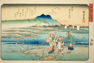 Der Noda-Juwelenfluss in der Provinz Mutsu, aus der Serie "Sechs Juwelenflüsse in verschiedenen Provinzen" von Utagawa Hiroshige