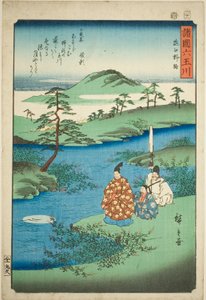 Der Noji-Juwelenfluss in der Provinz Omi (Omi Noji), aus der Serie "Sechs Juwelenflüsse in den verschiedenen Provinzen (Shokoku Mu Tamagawa)"