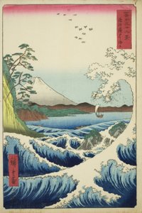 Das Meer vor Satta in der Provinz Suruga (Suruga Satta kaijo), aus der Serie "Sechsunddreißig Ansichten des Berges Fuji (Fuji sanjurokkei)"