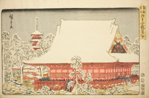 Jahresendmarkt am Kinryuzan-Tempel in Asakusa (Asakusa Kinryuzan toshi no ichi), aus der Serie "Berühmte Orte in der östlichen Hauptstadt (Toto meisho)"