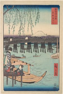 Tōto, Ryōgoku, aus der Serie „Sechsunddreißig Ansichten des Berges Fuji“ von Utagawa Hiroshige