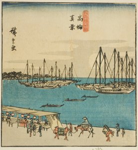 Wahre Ansicht von Takanawa (Takanawa shinkei), Abschnitt eines Blattes aus der Serie "Berühmte Orte in der östlichen Hauptstadt (Toto meisho)"