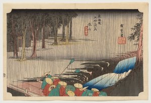 Frühlingsregen in Tsuchiyama von Utagawa Hiroshige