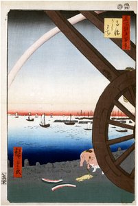 Ushimachi, Takanawa, Einhundert berühmte Ansichten von Edo, 1856-1858 von Utagawa Hiroshige