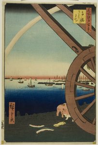 Ushimachi bei Takanawa (Takanawa Ushimachi), aus der Serie "Hundert berühmte Ansichten von Edo (Meisho Edo hyakkei)"