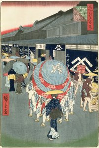 Ansicht von Nihonbashi Tori-itchome, Platte 44 aus Einhundert Ansichten von Edo