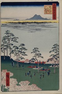 Blick nach Norden von Asukayama, Hundert berühmte Ansichten von Edo, 1856-1858 von Utagawa Hiroshige