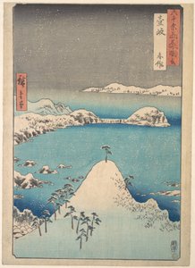 Winteransicht von Shimasaku in der Provinz Iki von Utagawa Hiroshige