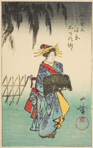 Provinz Yamashiro, Abschnitt von Blatt Nr. 1 aus der Serie "Ausschnitte der Provinzen (Kunizukushi harimaze zue)"