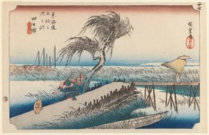 Yokkaichi, San Cho Kwa, Station 44, aus der Serie Dreiundfünfzig Stationen der Tokaido-Straße, 1834