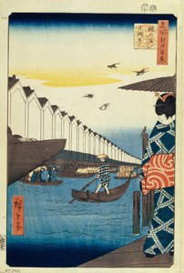 Yoroi no watashi Koami-cho Einhundert berühmte Ansichten von Edo, 1856-1858 von Utagawa Hiroshige
