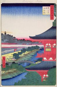 Zojoji-Pagode und Akabane aus Einhundert berühmte Ansichten von Edo, 1857