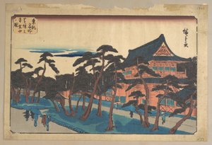 Zojoji-Tempel in Shiba im Schnee von Utagawa Hiroshige