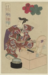 Mann an seinem Frisiertisch von Utagawa Kunisada (I) (attributed to)
