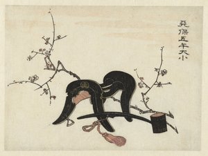 Sattel und Schöpfkelle von Utagawa Kunisada (I) (attributed to)