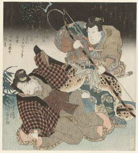 Ein Mann und eine Frau im Kampf von Utagawa Kunisada (I)