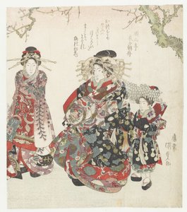 Kurtisane mit zwei Dienstmädchen von Utagawa Kunisada (I)