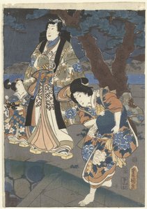Muscheln sammeln am Strand von Akashi von Utagawa Kunisada (I)