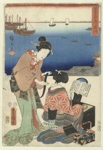 Shinagawa (Die 53 Stationen durch zwei Pinsel, Sohitsu gojusan tsugi) von Utagawa Kunisada (I)