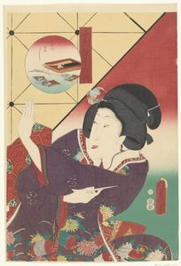 Frau in Herbstkimono von Utagawa Kunisada (I)