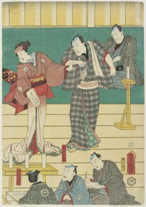 Probe eines Kabuki-Stücks, September 1860