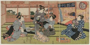 Ansicht des großen neuen Raums in Sakurai, frühe oder mittlere 1830er Jahre von Utagawa Kunisada