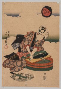 Bonita vorbereiten von Utagawa Kunisada