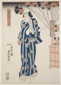Laternenverkäufer von Utagawa Kunisada