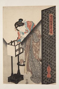 Orientalische Lampe (Andon) von Utagawa Kunisada