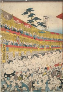 Bilder des großen Sumo-Festivals von Utagawa Kunisada