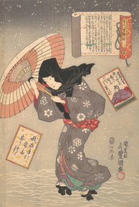 Ausgewählte Szenen aus je einem Gedicht von hundert Dichtern: Gedicht von Kaiser Koko, 19. Jahrhundert von Utagawa Kunisada