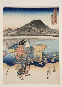 Blick auf Fuchū von Utagawa Kunisada