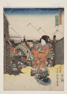Ansicht von Nihonbashi in Edo von Utagawa Kunisada
