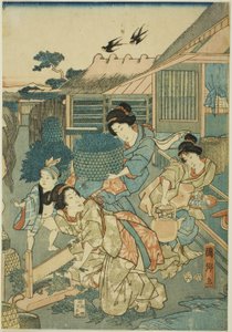 Großer Wohlstand auf der Seidenfarm von Utagawa Kunisato