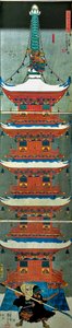 Schlacht auf dem Berg Yoshino (Yoshinoyama kassen), ca. 1851 von Utagawa Kuniyoshi
