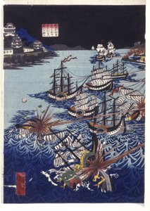 Die mongolische Invasion Japans von Utagawa Kuniyoshi