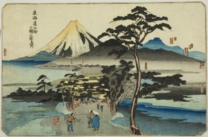 Hara, Yoshiwara und Kanbara, aus der Serie "Berühmte Orte an den dreiundfünfzig Stationen des Tokaido"