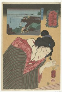 Kalkstein aus der Provinz Omi von Utagawa Kuniyoshi