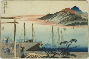 Miya, Kuwana, Yokkaichi und Ishiyakushi, aus der Serie "Berühmte Orte an den 53 Stationen des Tokaido, vier Stationen (Tokaido gojusan eki yonshuku meisho)"