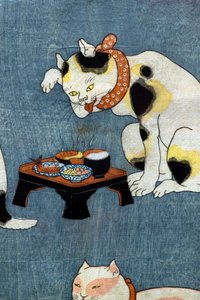 Sprichwörter illustriert durch Katzen (Tatoe zukushi no uchi), um 1852