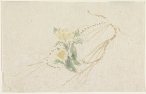 Zweig mit gelben Blumen von Utagawa Kuniyoshi