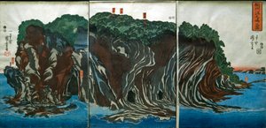 Ansicht von Enoshima in der Provinz Sagami (Sōshū Enoshima no zu), ca. 1849-51 von Utagawa Kuniyoshi