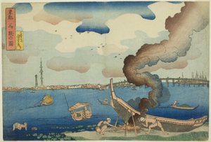 Ansicht von Mitsumata in der östlichen Hauptstadt (Toto Mitsumata no zu), aus der Serie "Ansichten der östlichen Hauptstadt (Toto no zu)" von Utagawa Kuniyoshi