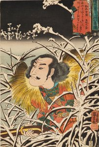 Holzschnitt - Verweilender Schnee in Ishiyama, 19. Jahrhundert