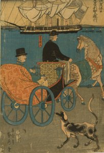 Amerikaner genießen den Sonntag in Yokohama, 1861