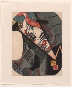 Schutz suchen während eines plötzlichen Gewitters am Abend von Utagawa Sadahide