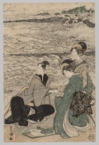 Mann und zwei Frauen am Meeresufer, 1769-1825