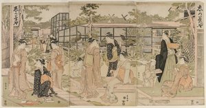 Besucher des Shika-Tehauses, frühe 1790er Jahre von Utagawa Toyokuni